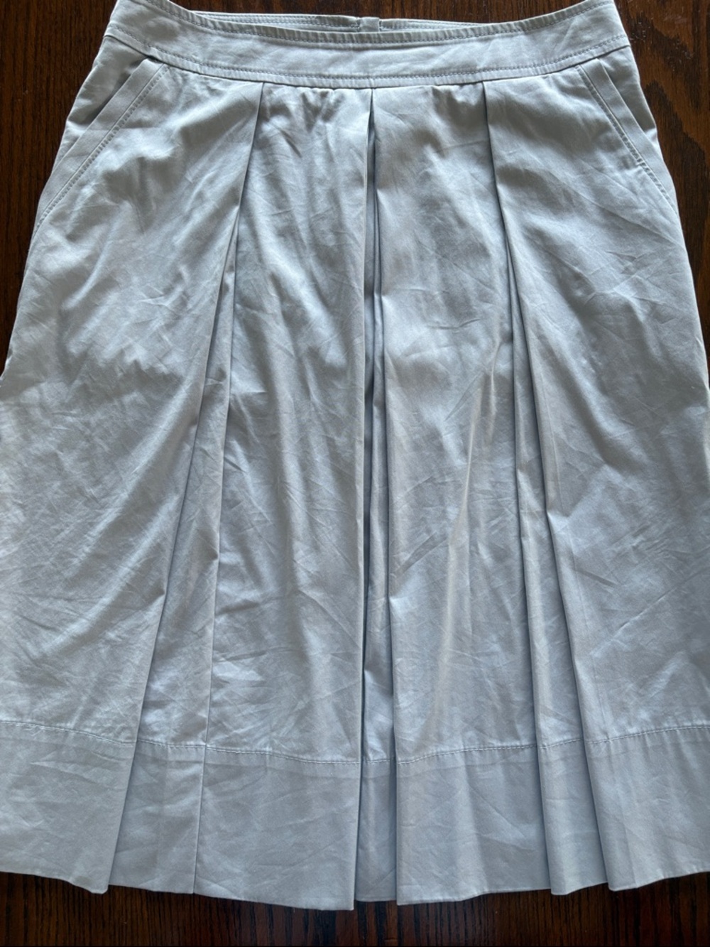 Hugo Boss Light Blue/Gray Cotton blend front pleat skirt EUC